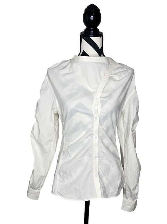 Hemi Blurr Tops - hemi blurr Sz M Asymmetrical Contemporary Button-Down Puff Sleeve Shirt